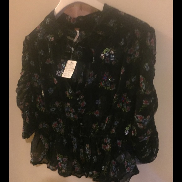 Free people buttercup embellished button down top - Picture 7 of 8